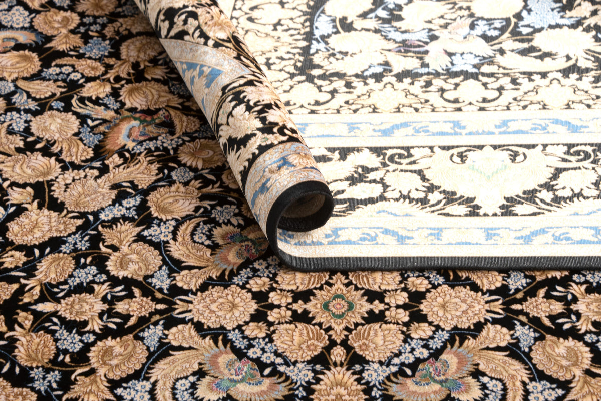 Rechteck Teppich Ghom Design in Schwarz von Hadorn™ - Lifestyle Image