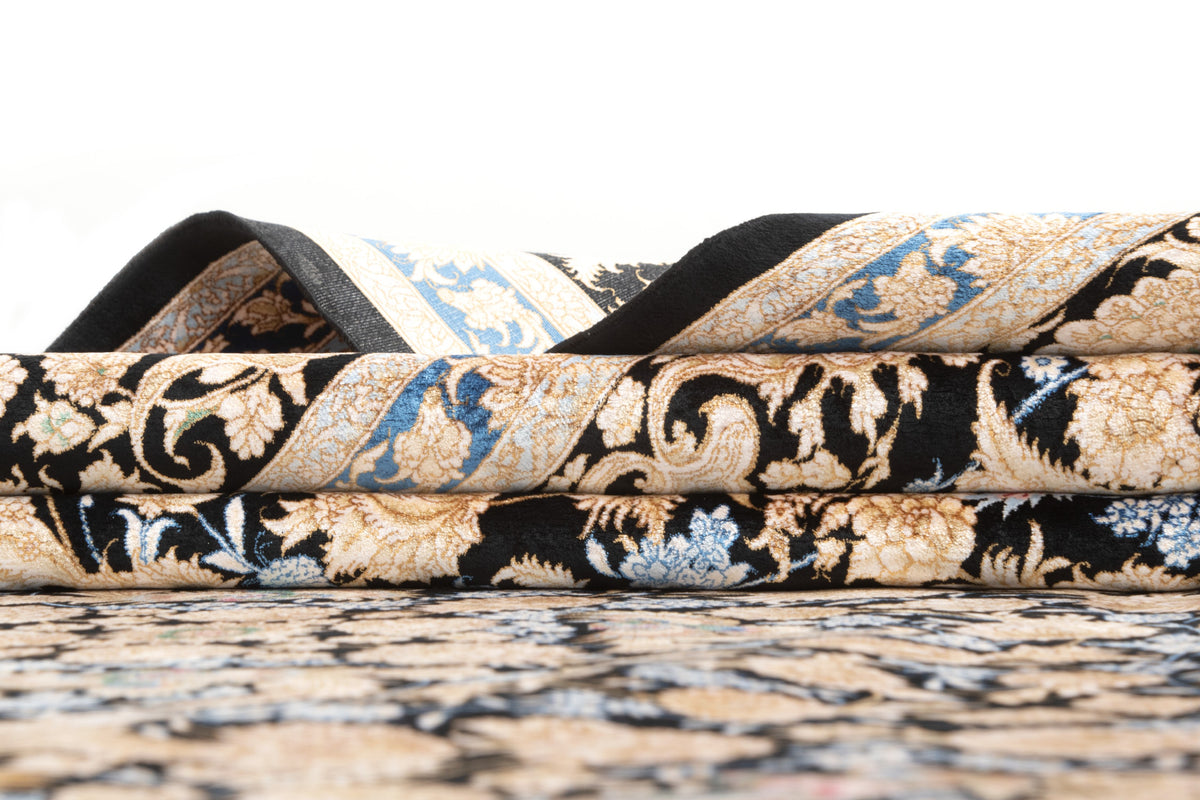 Rechteck Teppich Ghom Design in Schwarz von Hadorn™ - Lifestyle Image