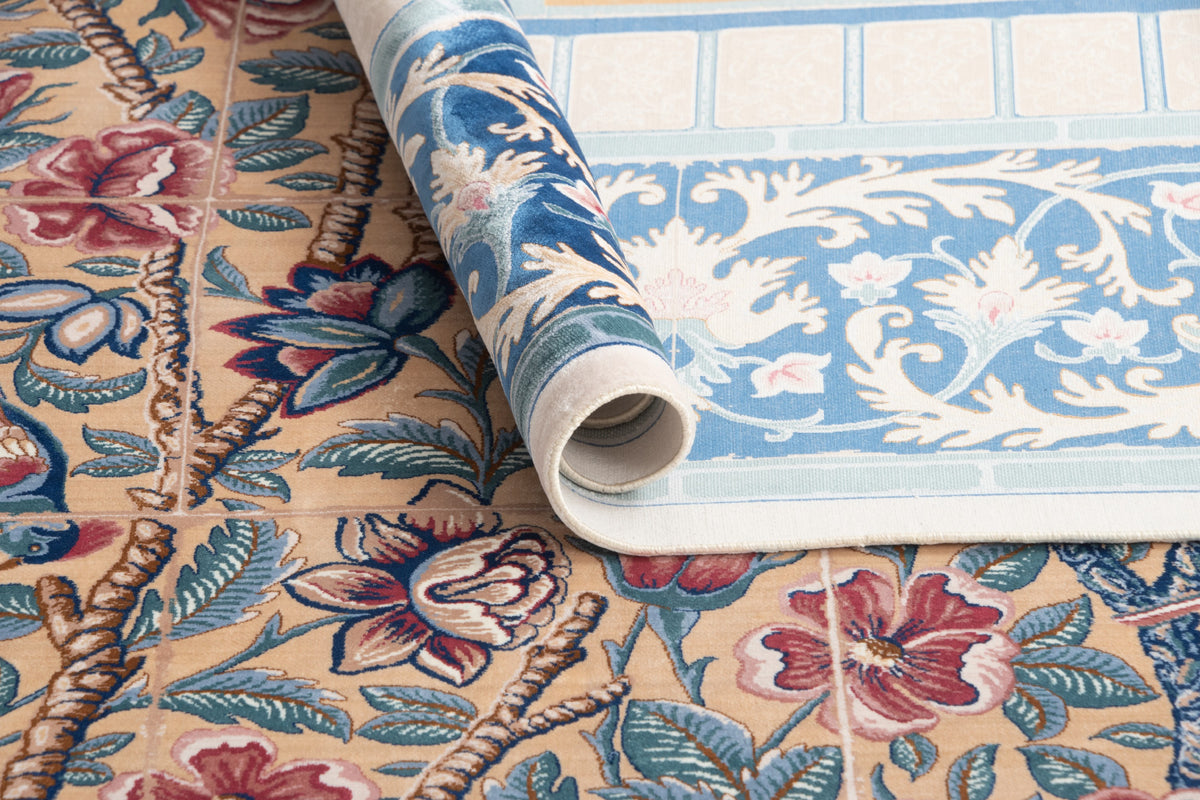 Rechteck Teppich Ghom Design in Blau von Hadorn™ - Lifestyle Image